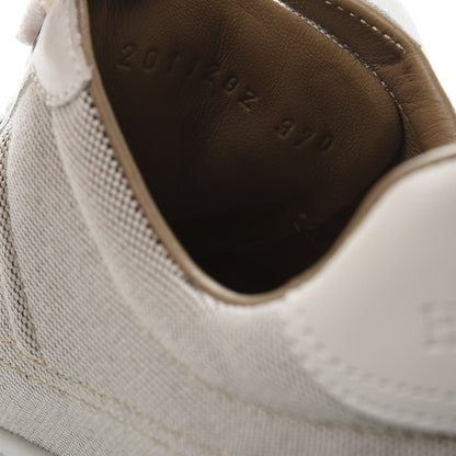 Hermes Canvas Calfskin Womens Voltage Sneakers 37 Prunoir White 8 of 11