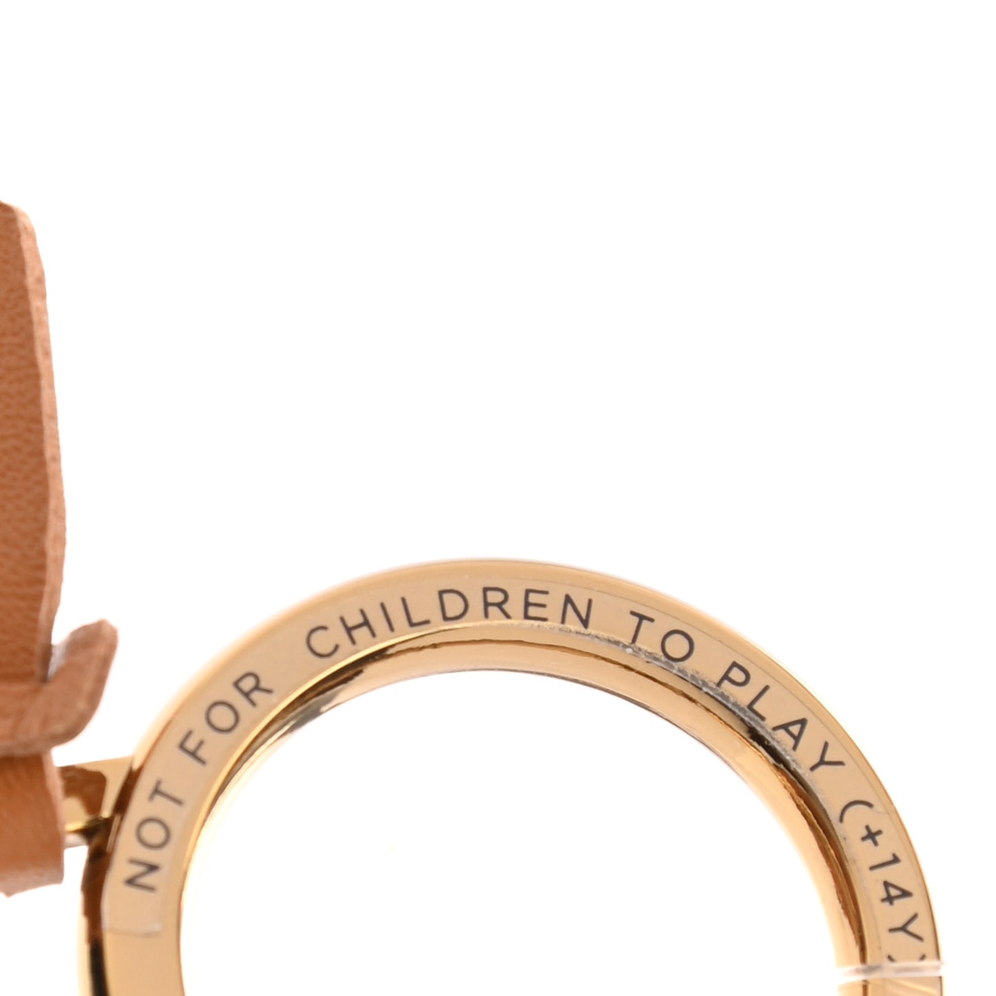 Metallic Visetos Dog Key Ring Bag Charm Gold Cognac