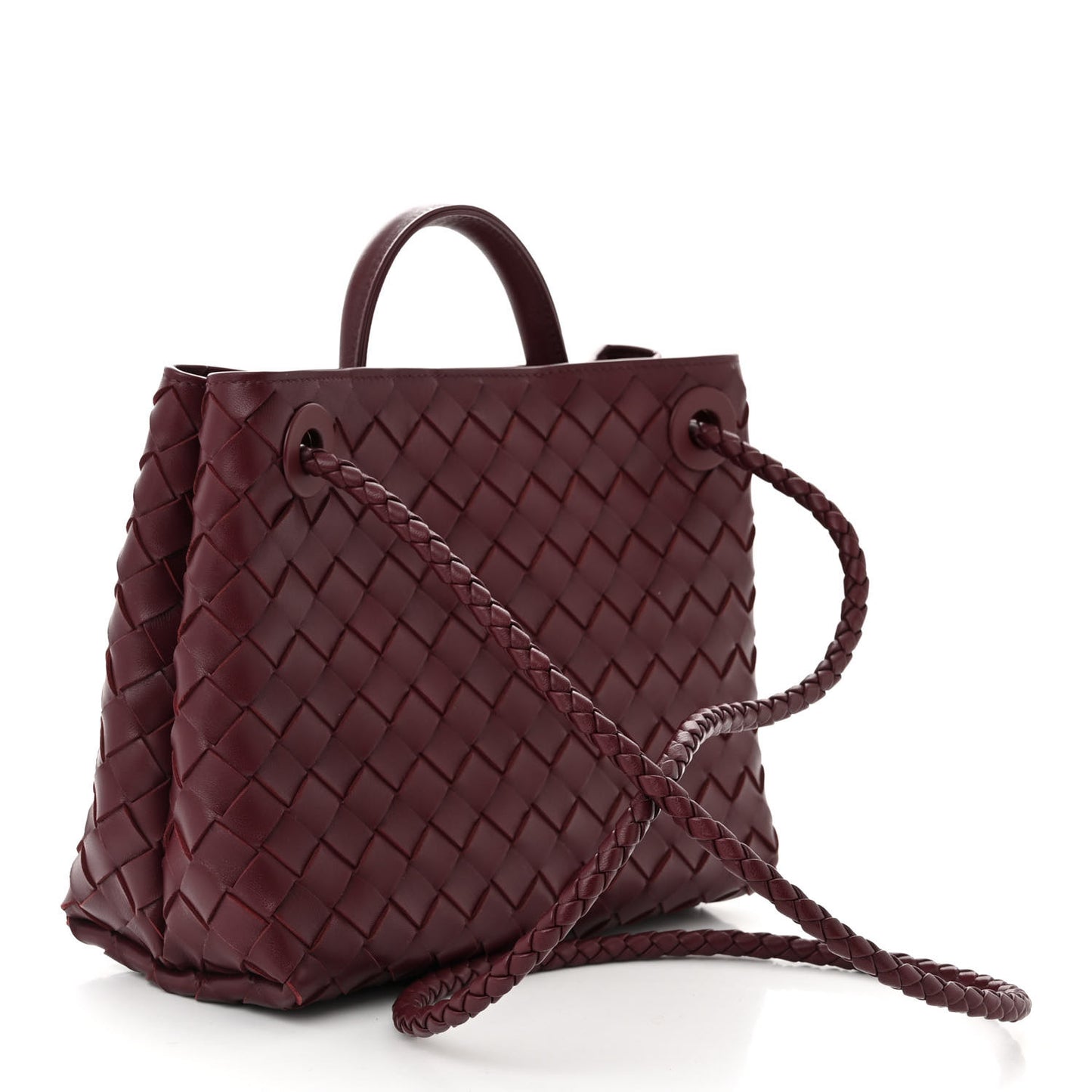 Nappa Intrecciato Small Andiamo Shoulder Bag Barolo
