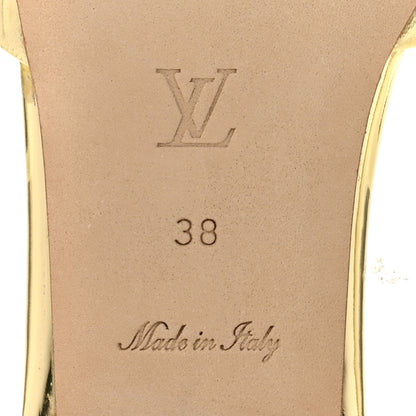 Louis Vuitton Metallic Lambskin Embossed Monogram Revival Flat Mules 38 Gold 8 of 10