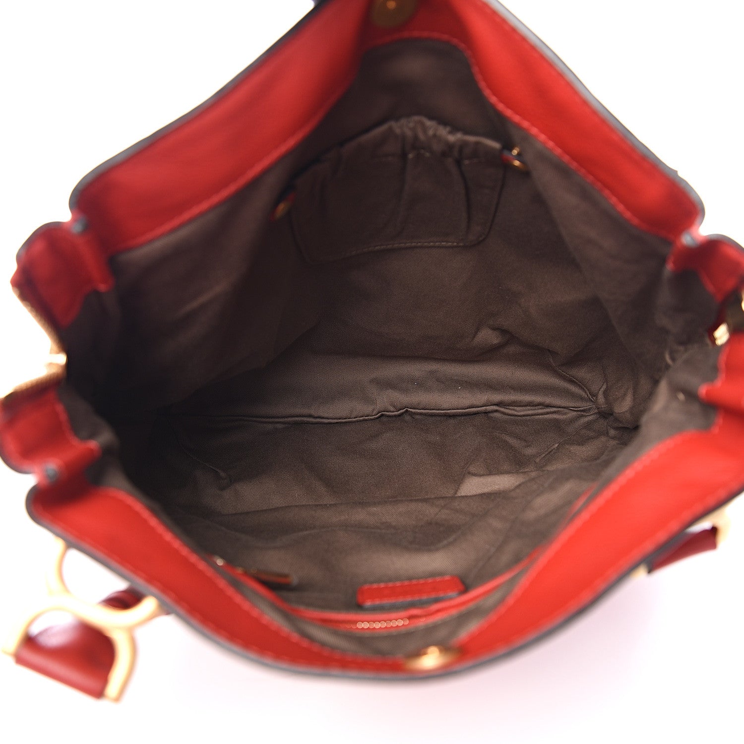 Chloe Calfskin Marcie Size Zip Satchel Plaid Red 4 of 9