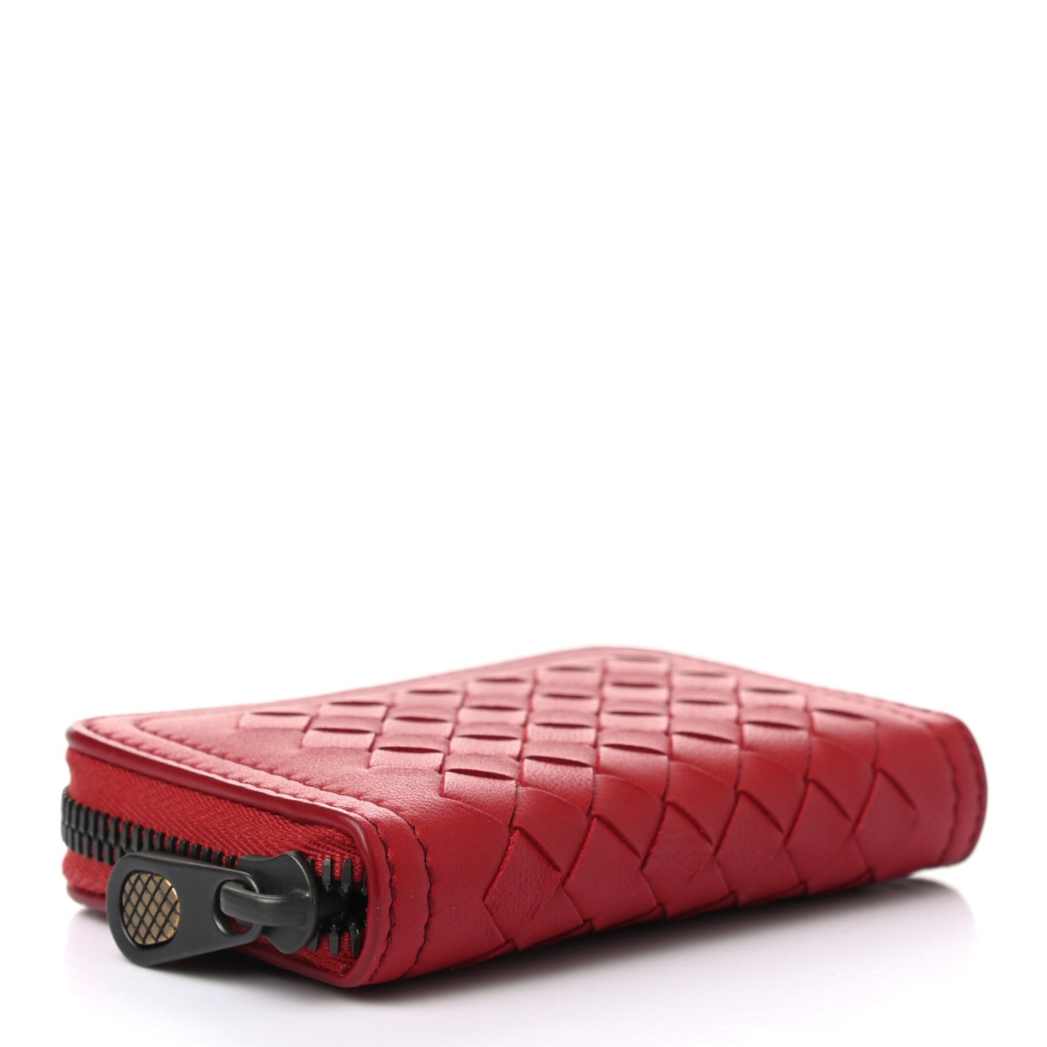 Bottega Veneta Nappa Intrecciato Zip Around Coin Purse Red 4 of 8