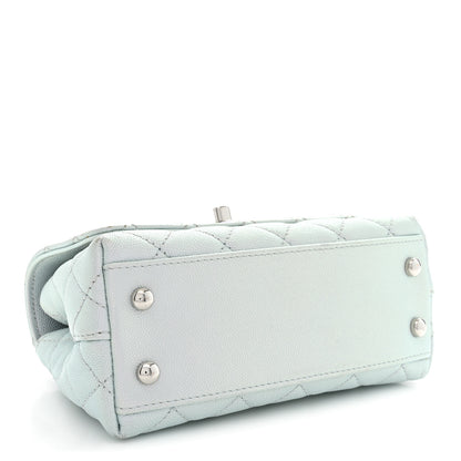 Chanel Iridescent Caviar Quilted Extra Mini Coco Handle Flap Light Blue 4 of 11