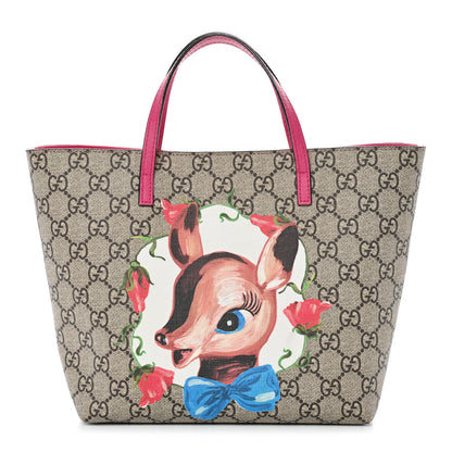 Gucci GG Supreme Monogram Childrens Deer Tote Pink 1 of 10
