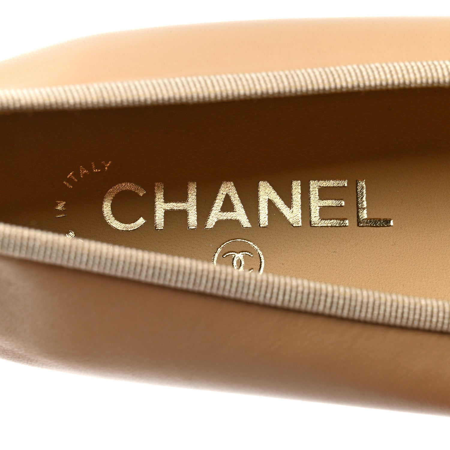 Chanel Lambskin Cap Toe Ballerina Flats 39.5 Beige Black 7 of 9