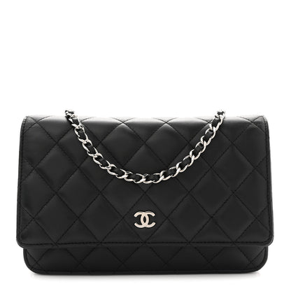 Chanel Lambskin Quilted Wallet On Chain WOC Black 1 of 10
