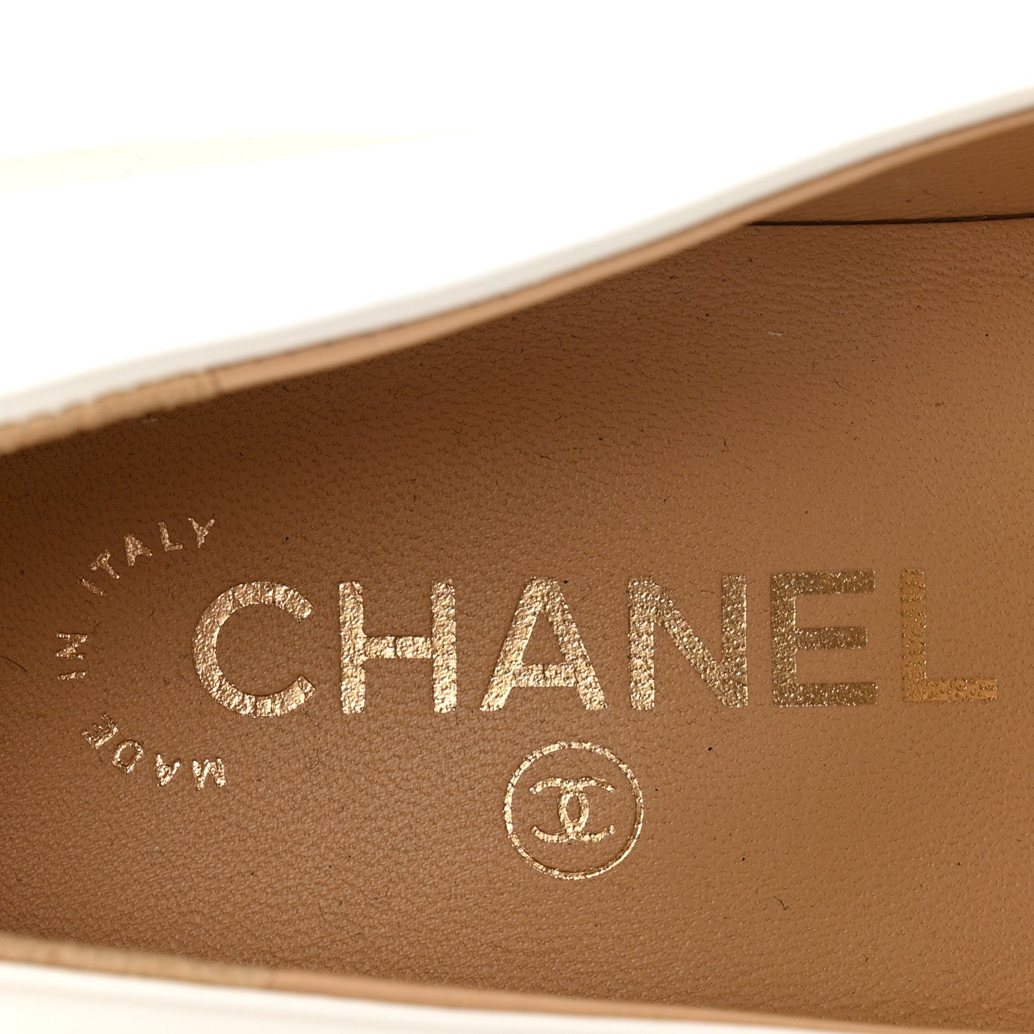 Chanel Shiny Calfskin Logo Loafers 39.5 White 8 of 14