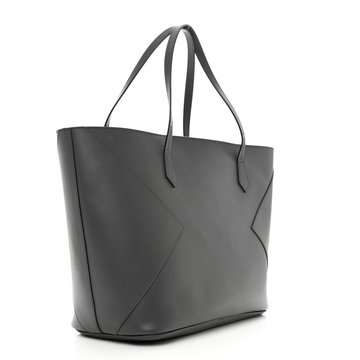 Smooth Calfskin Wing Shopper Tote Grey