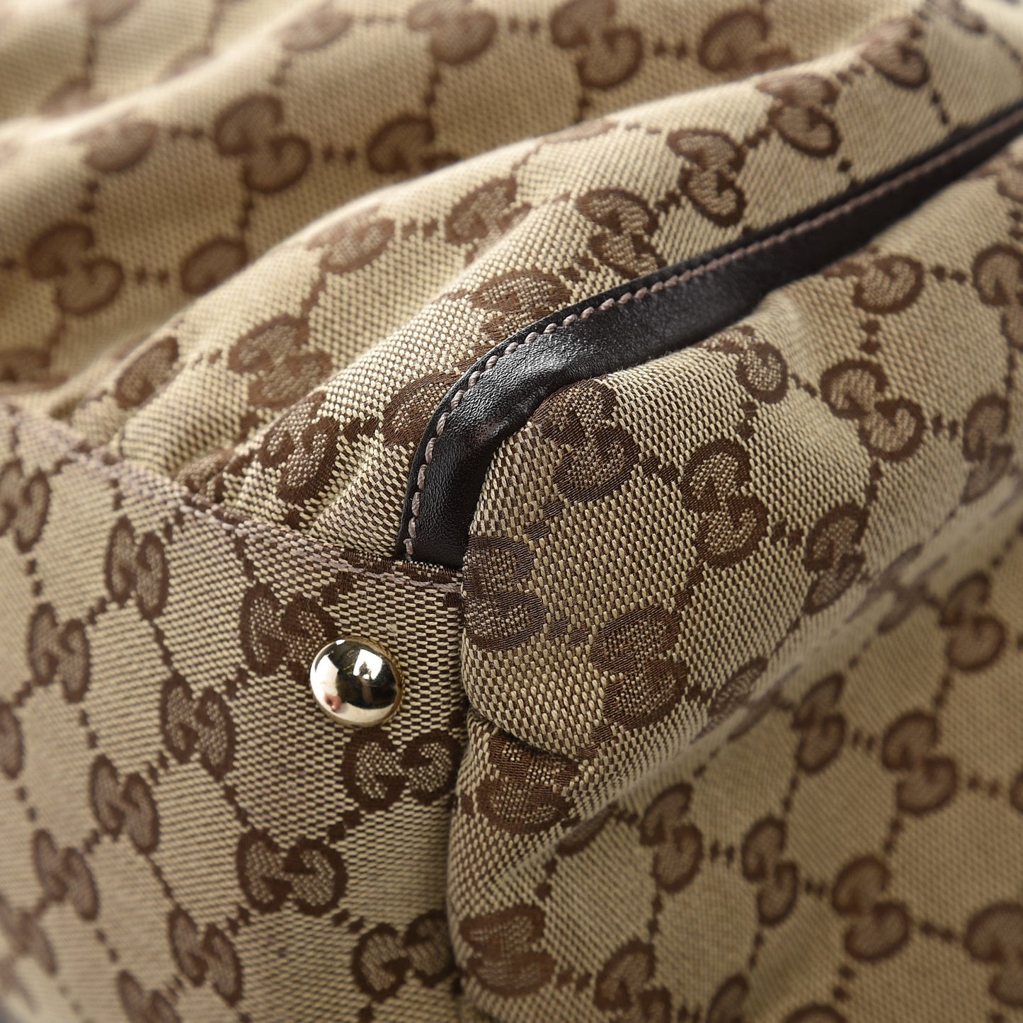 Monogram Large D Gold Hobo Dark Brown