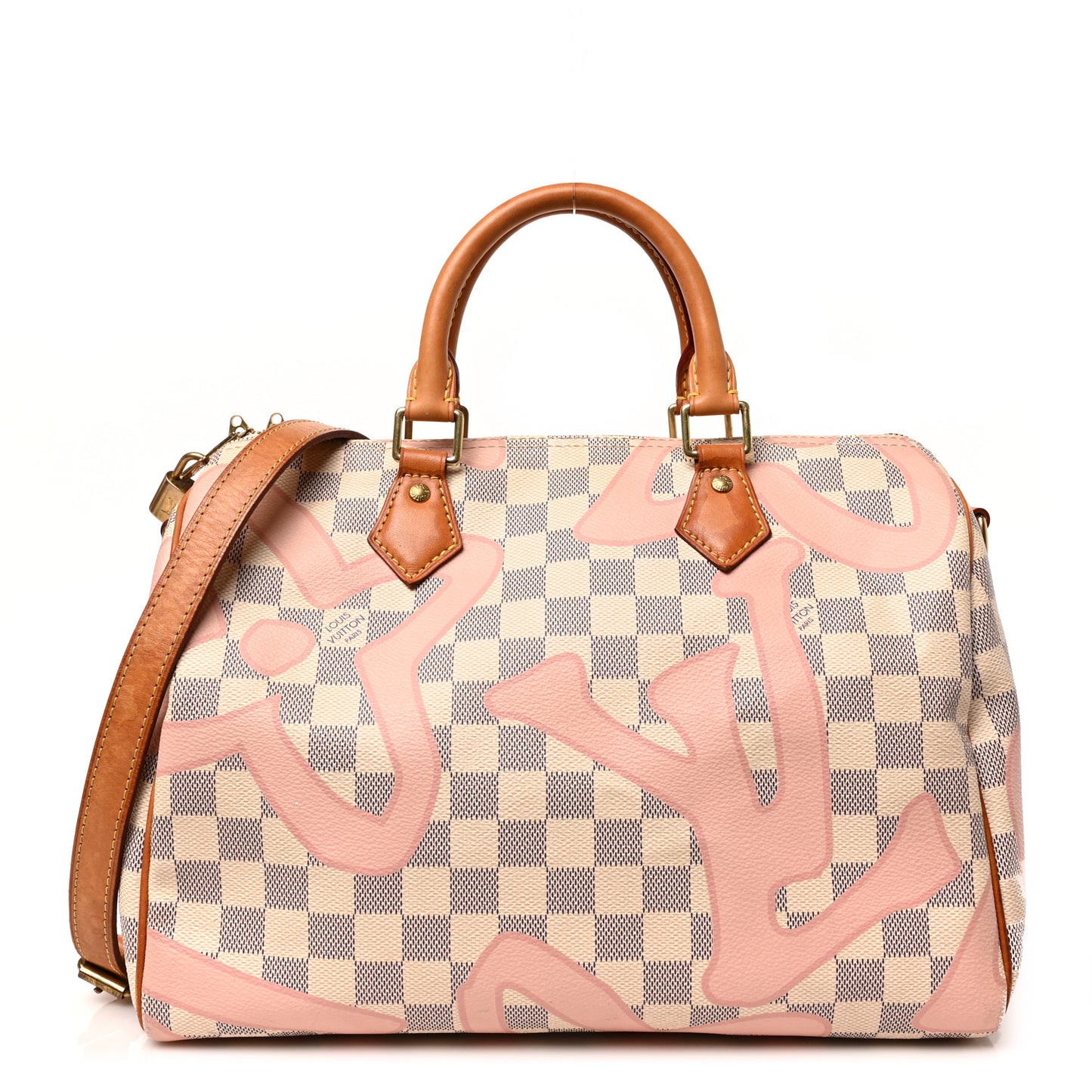 Damier Azur Tahitienne Speedy Bandouliere 30 Rose Ballerine