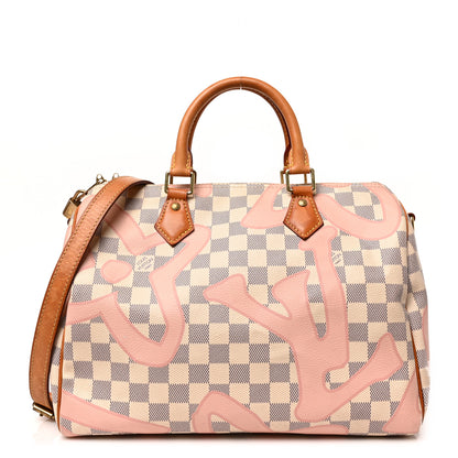 Louis Vuitton Damier Azur Tahitienne Speedy Bandouliere 30 Rose Ballerine 1 of 9