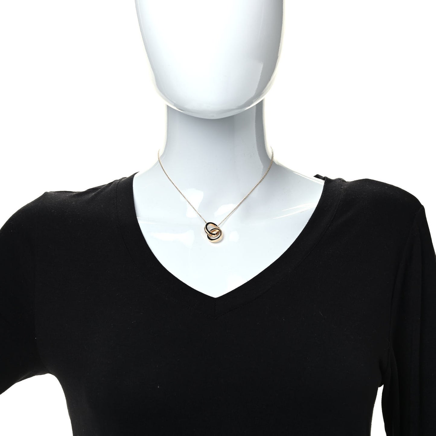 18K Yellow Gold 1837 Interlocking Circles Pendant Necklace