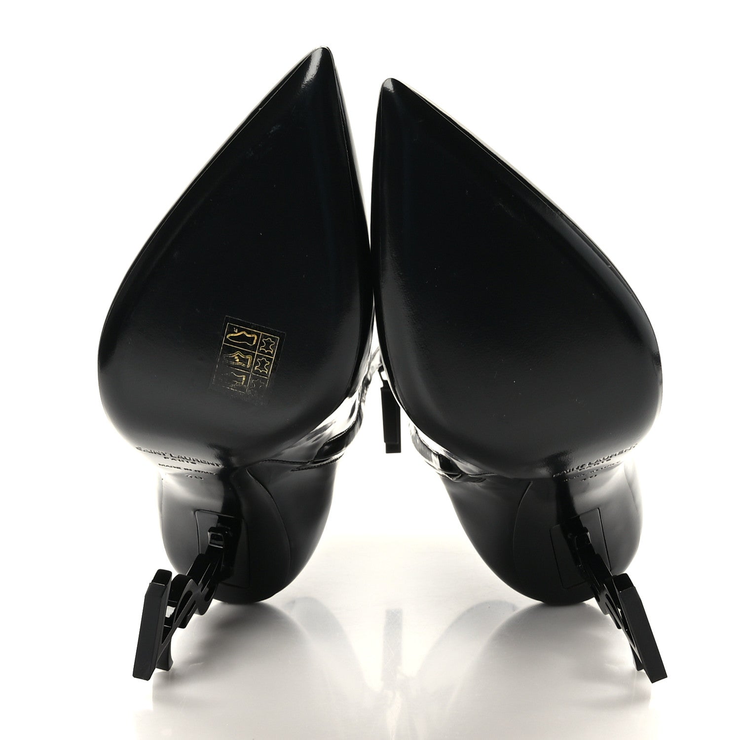 Saint Laurent Glazed Calfskin Opyum Ankle Boots 40 Black 5 of 8