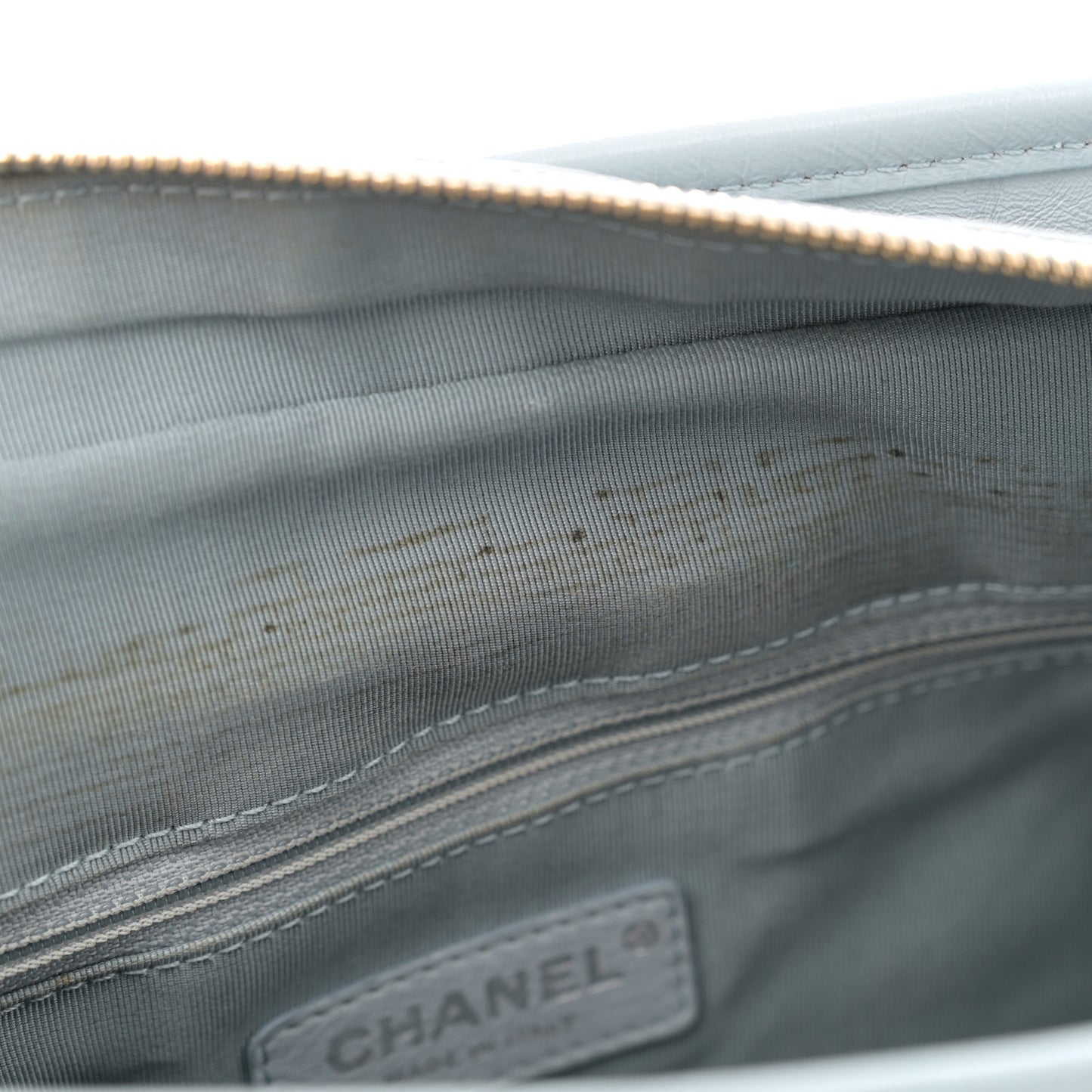 Aged Calfskin Quilted Medium Gabrielle Hobo Light Blue