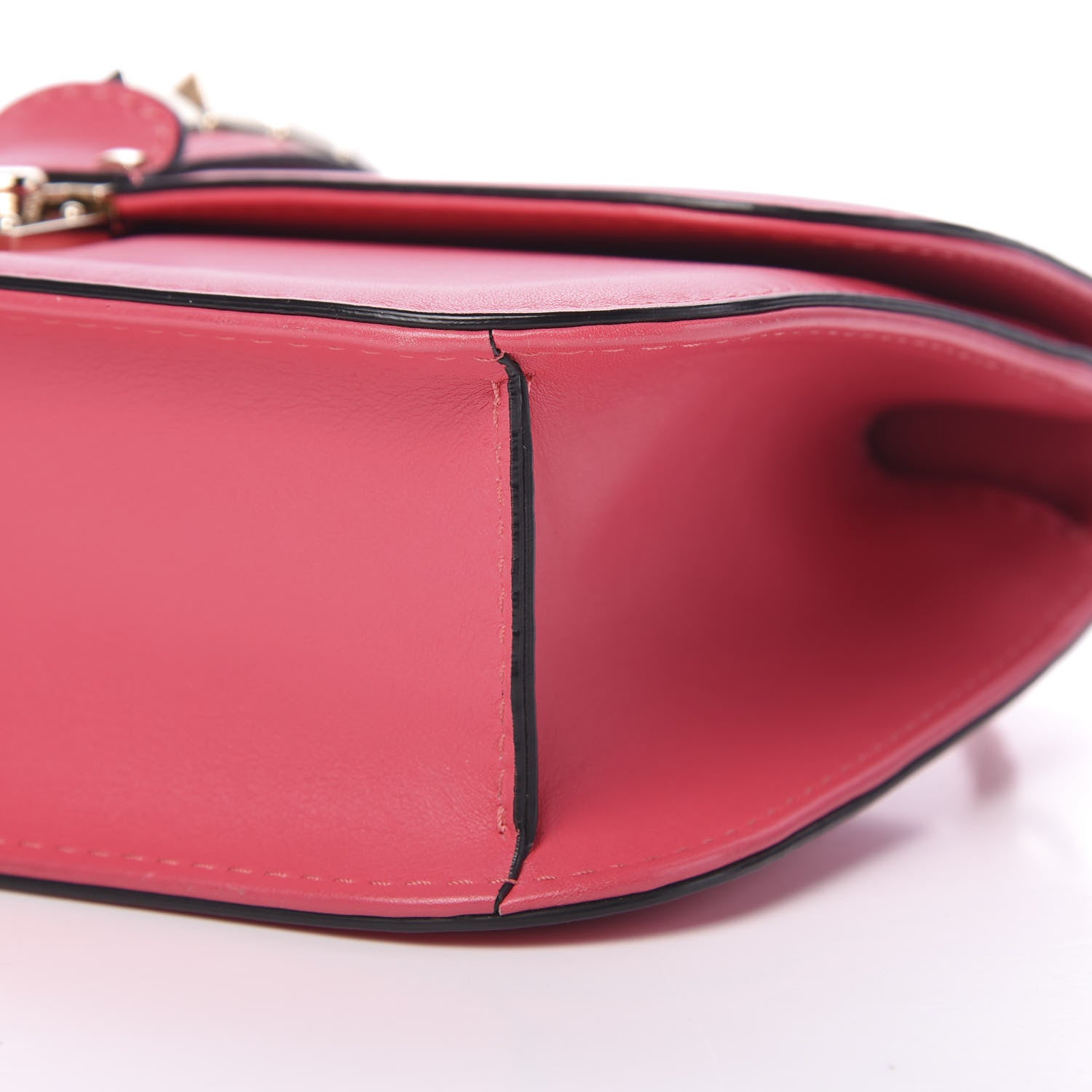 Valentino Garavani Vitello Medium Glam Lock Rockstud Flap Deep Rose 10 of 13