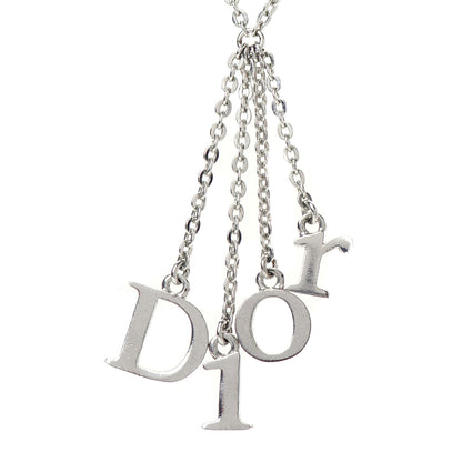 Christian Dior Metal Logo Necklace Silver 4 of 6