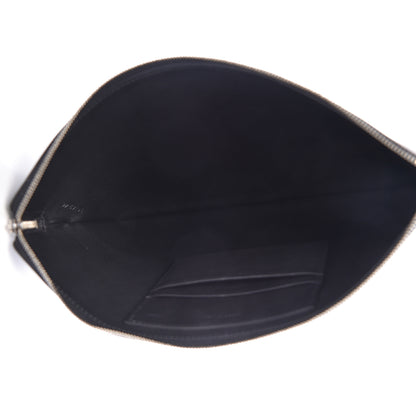 Celine Laminated Lambskin Bi-Color Solo Clutch Pouch Black Silver 5 of 12