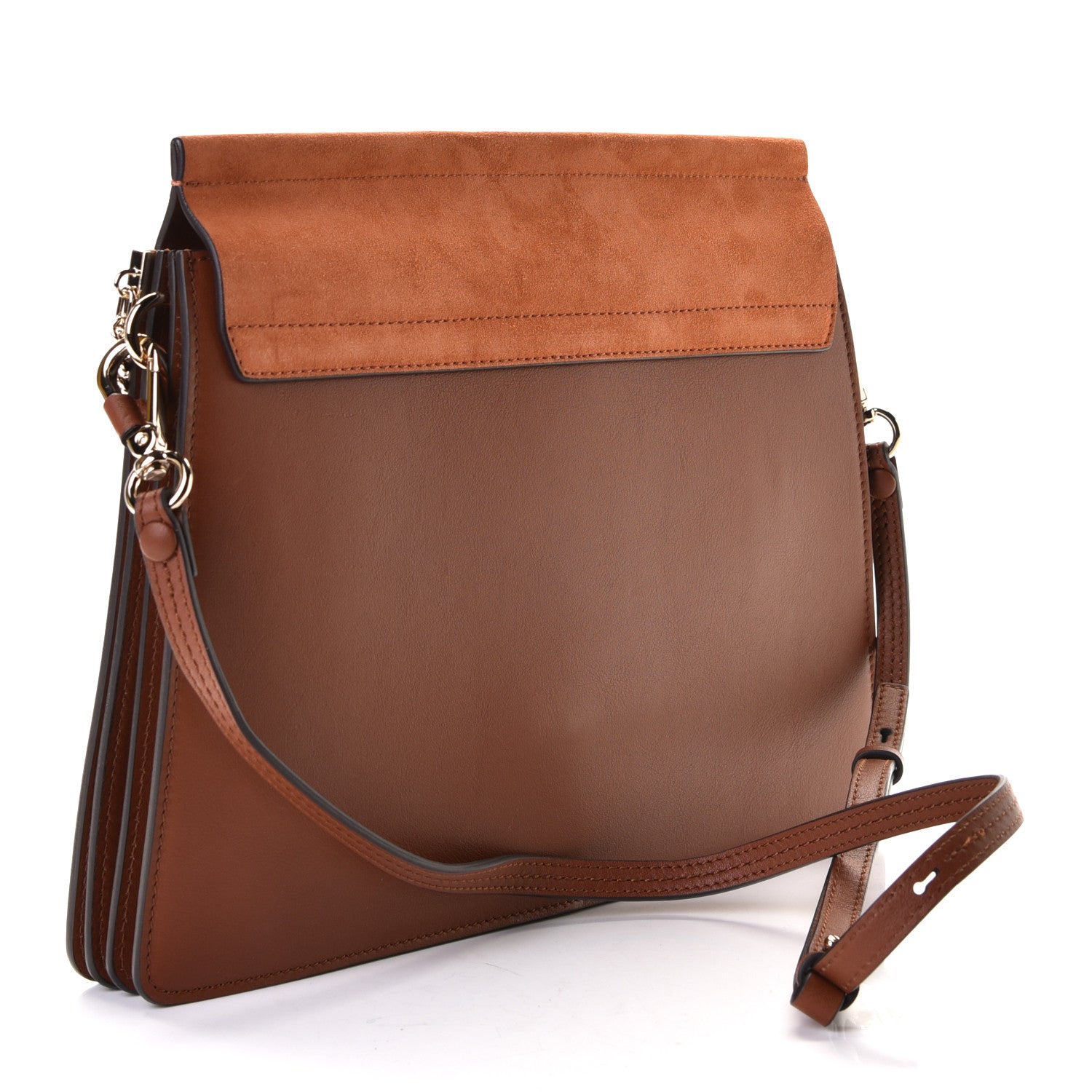 Chloe Suede Calfskin Medium Faye Shoulder Bag Tobacco 2 of 6