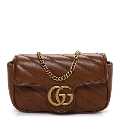 Gucci Azalea Calfskin Matelasse Diagonal Super Mini GG Marmont Shoulder Bag Cuir 1 of 10