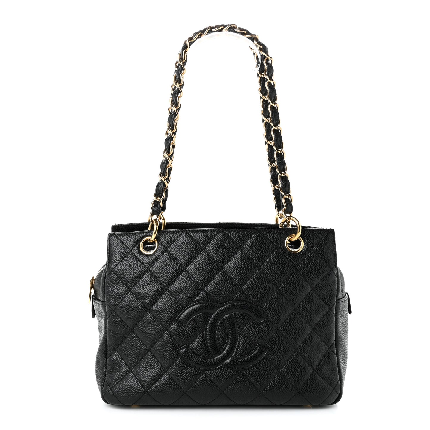Caviar Quilted Petit Timeless Tote PTT Black