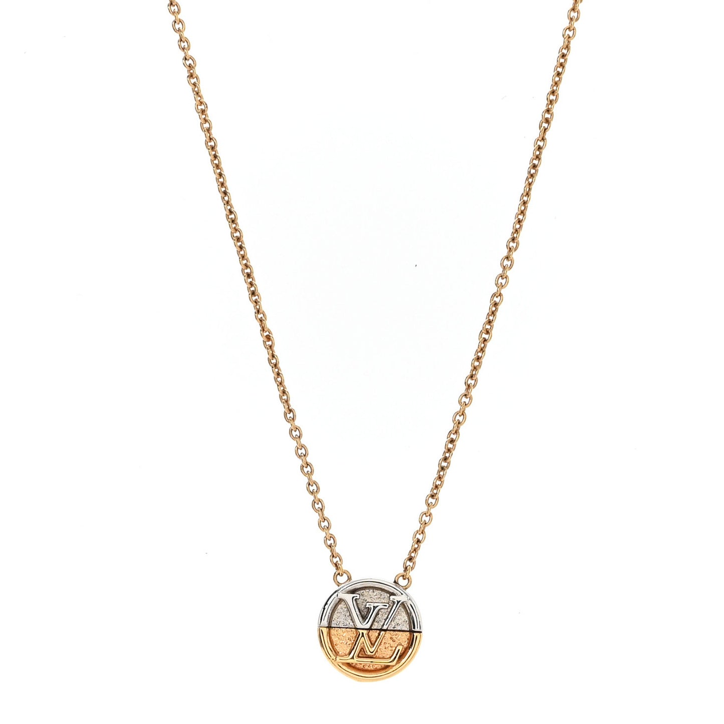 Metal L to V Necklace Gold Silver