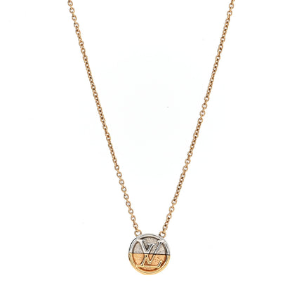 Louis Vuitton Metal L to V Necklace Gold Silver 1 of 5
