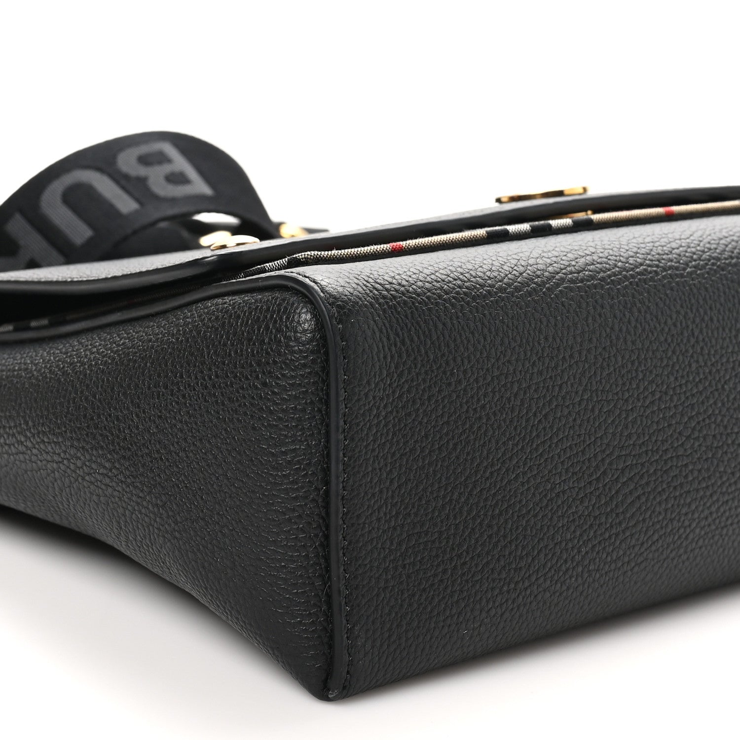 Burberry Grainy Calfskin Vintage Check Note Crossbody Bag Black 8 of 9