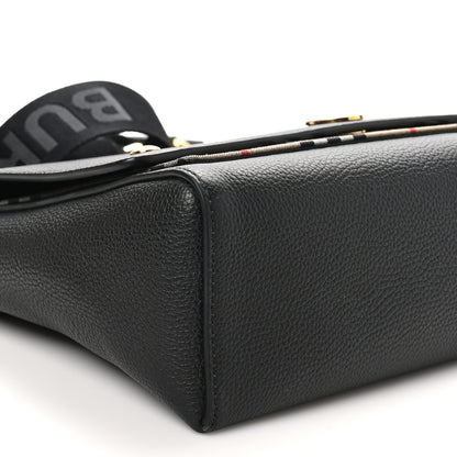 Burberry Grainy Calfskin Vintage Check Note Crossbody Bag Black 8 of 9