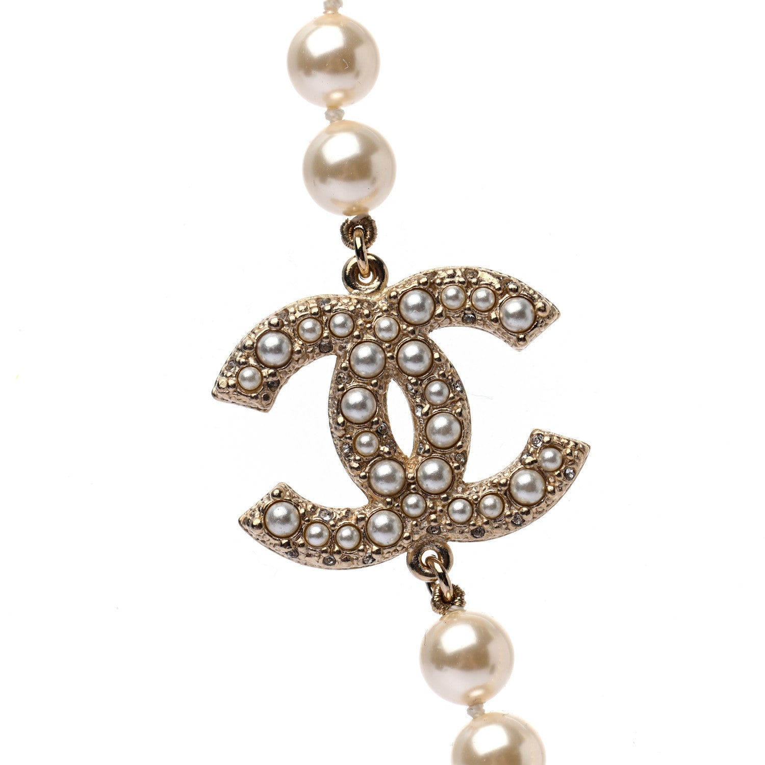Chanel Pearl CC 100th Anniversary Necklace Light Gold 4 of 5