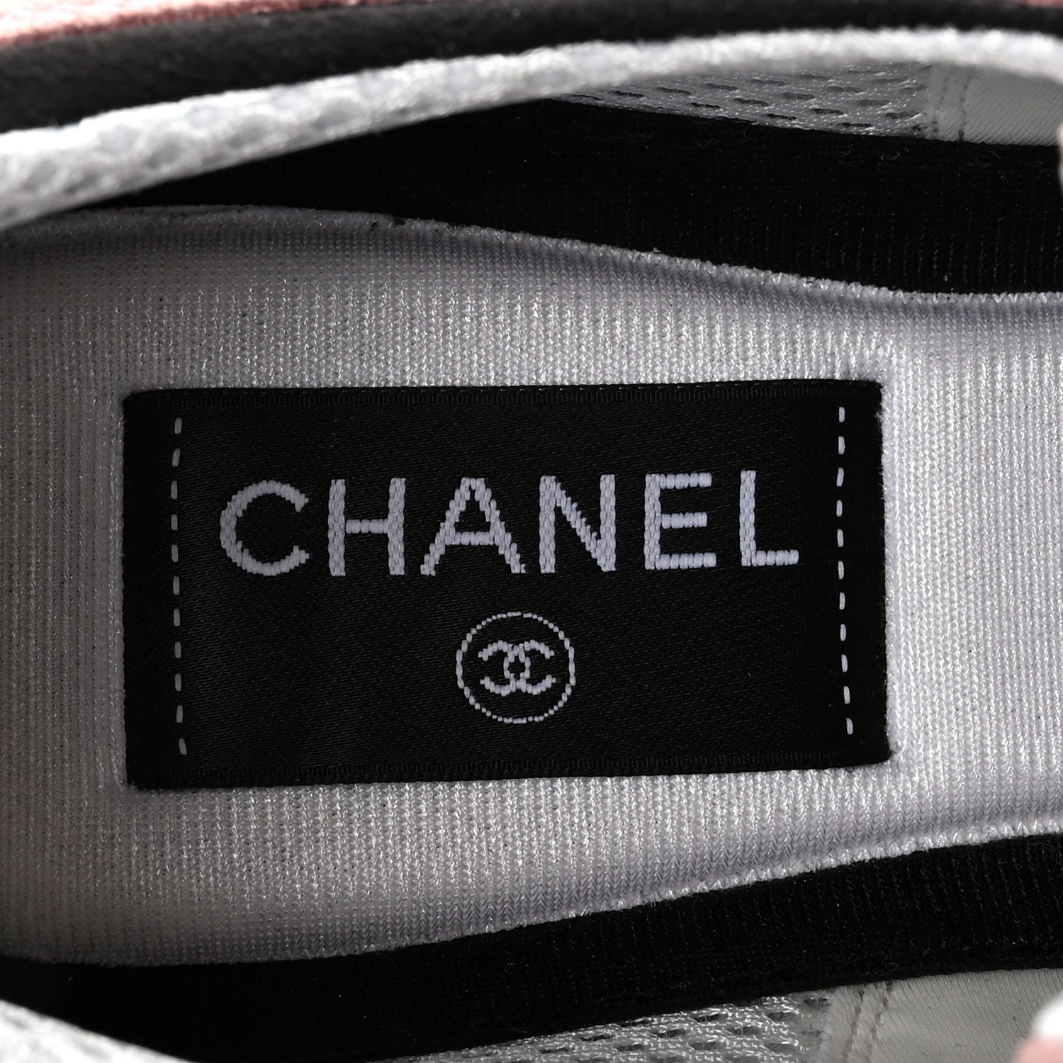 Chanel Suede Calfskin Grosgrain Womens CC Sneakers 39.5 Light Pink Black 8 of 10