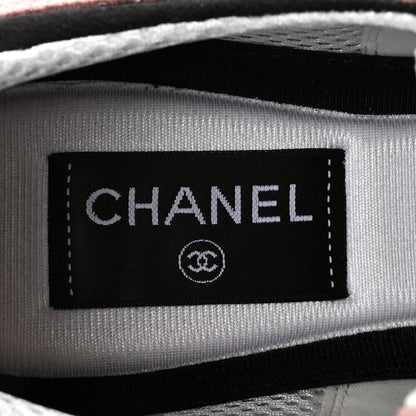 Chanel Suede Calfskin Grosgrain Womens CC Sneakers 39.5 Light Pink Black 8 of 10