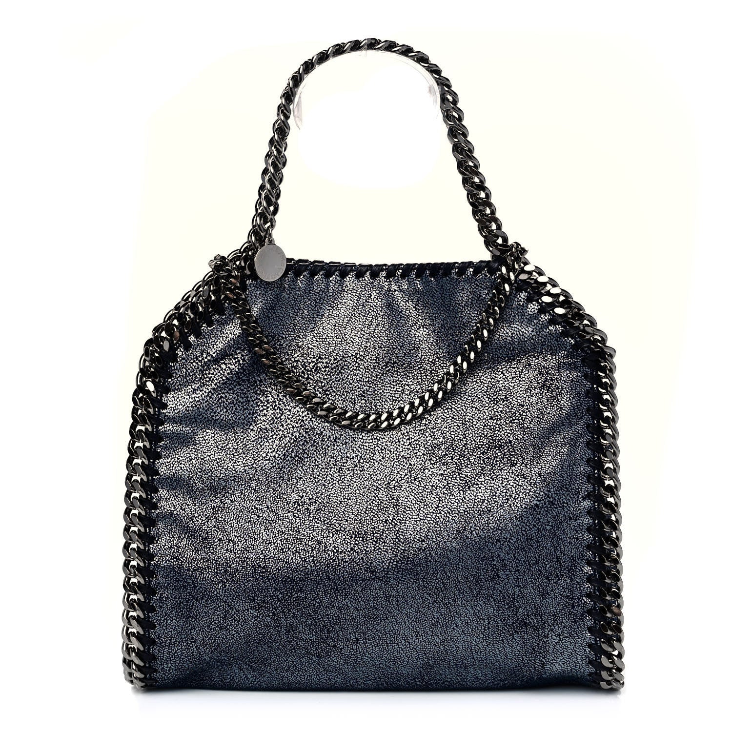 Stella McCartney Chamois Shiny Dotted Mini Falabella Crossbody Navy 1 of 10