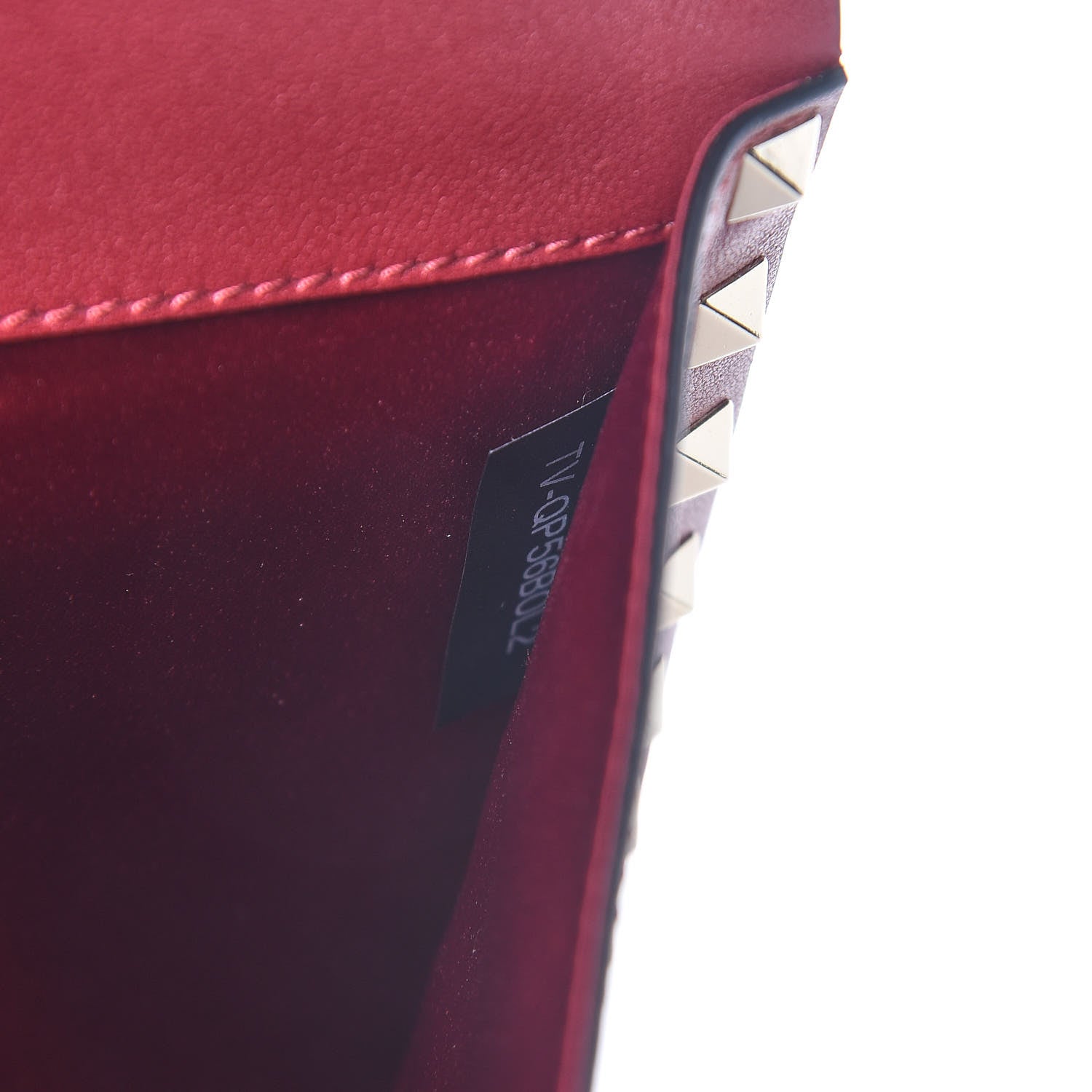 Valentino Garavani Vitello Large Rockstud Envelope Clutch Rubino 7 of 8