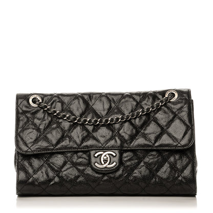 Chanel Crumpled Grained Calfskin Jumbo CC Crave Flap Black 1 of 8