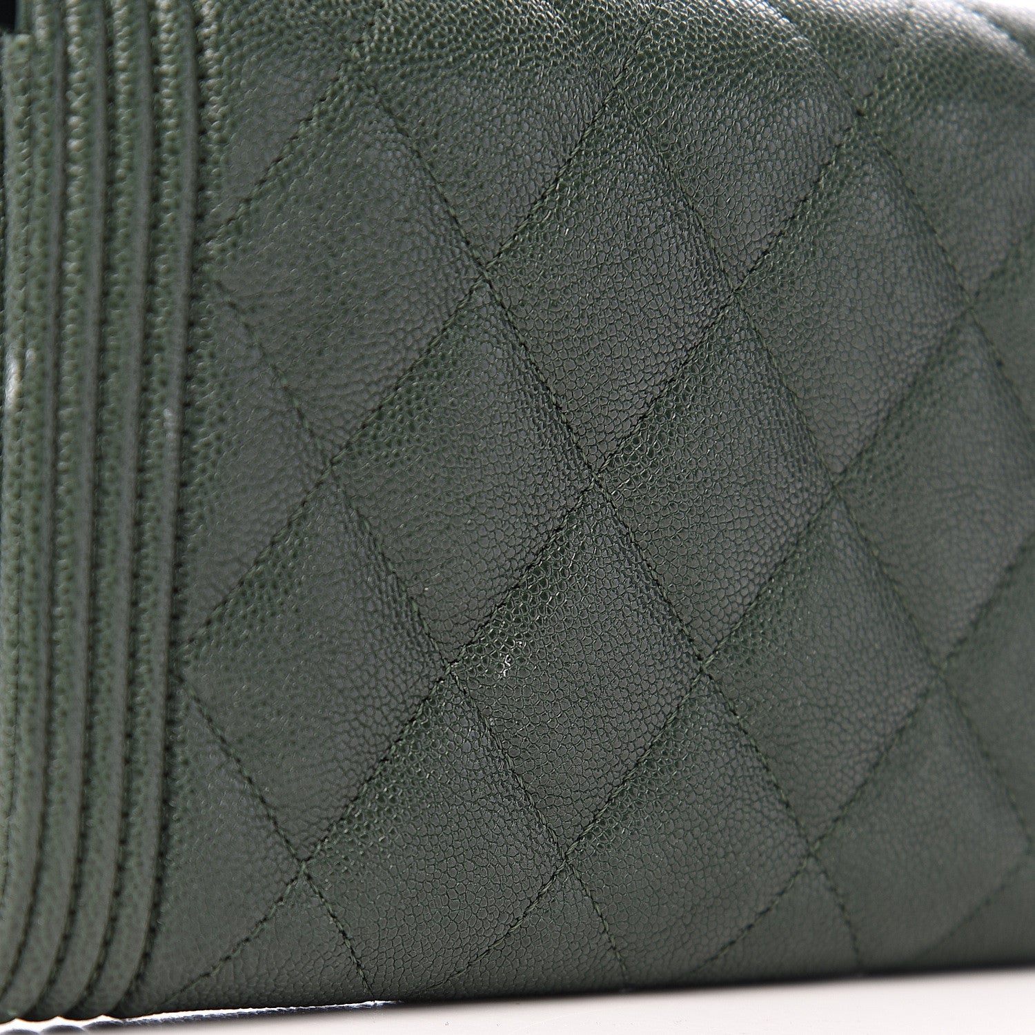 Chanel Caviar Quilted Large Boy Gusset Flap Wallet Green 11 of 11