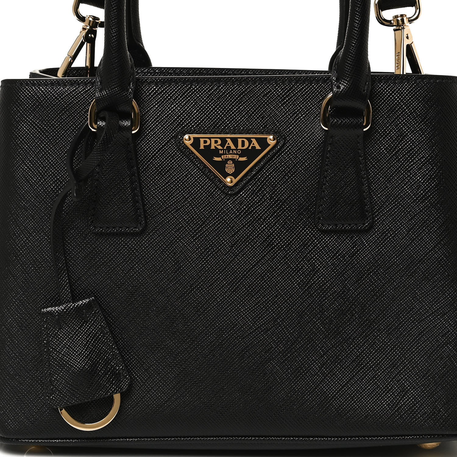 Prada Saffiano Lux Micro Galleria Shoulder Bag Black 9 of 12