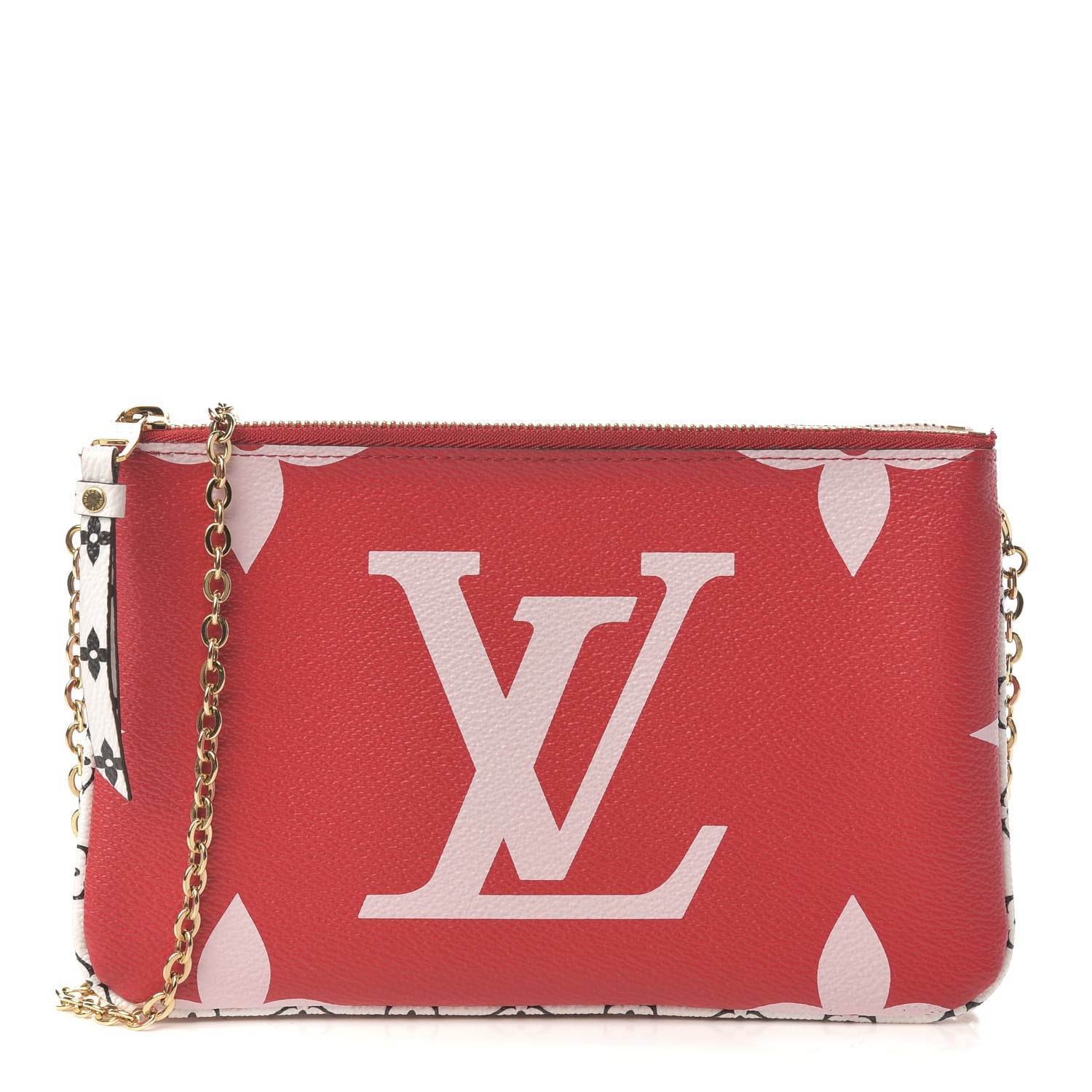 Louis Vuitton Monogram Giant Double Zip Pochette Rouge 1 of 9