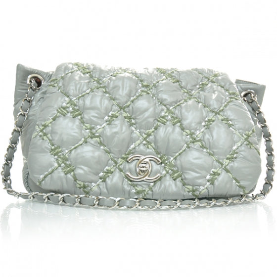 Chanel Nylon Quilted Tweed on Stitch Flap Gray 1 of 12