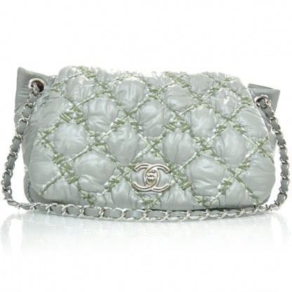 Chanel Nylon Quilted Tweed on Stitch Flap Gray 1 of 12