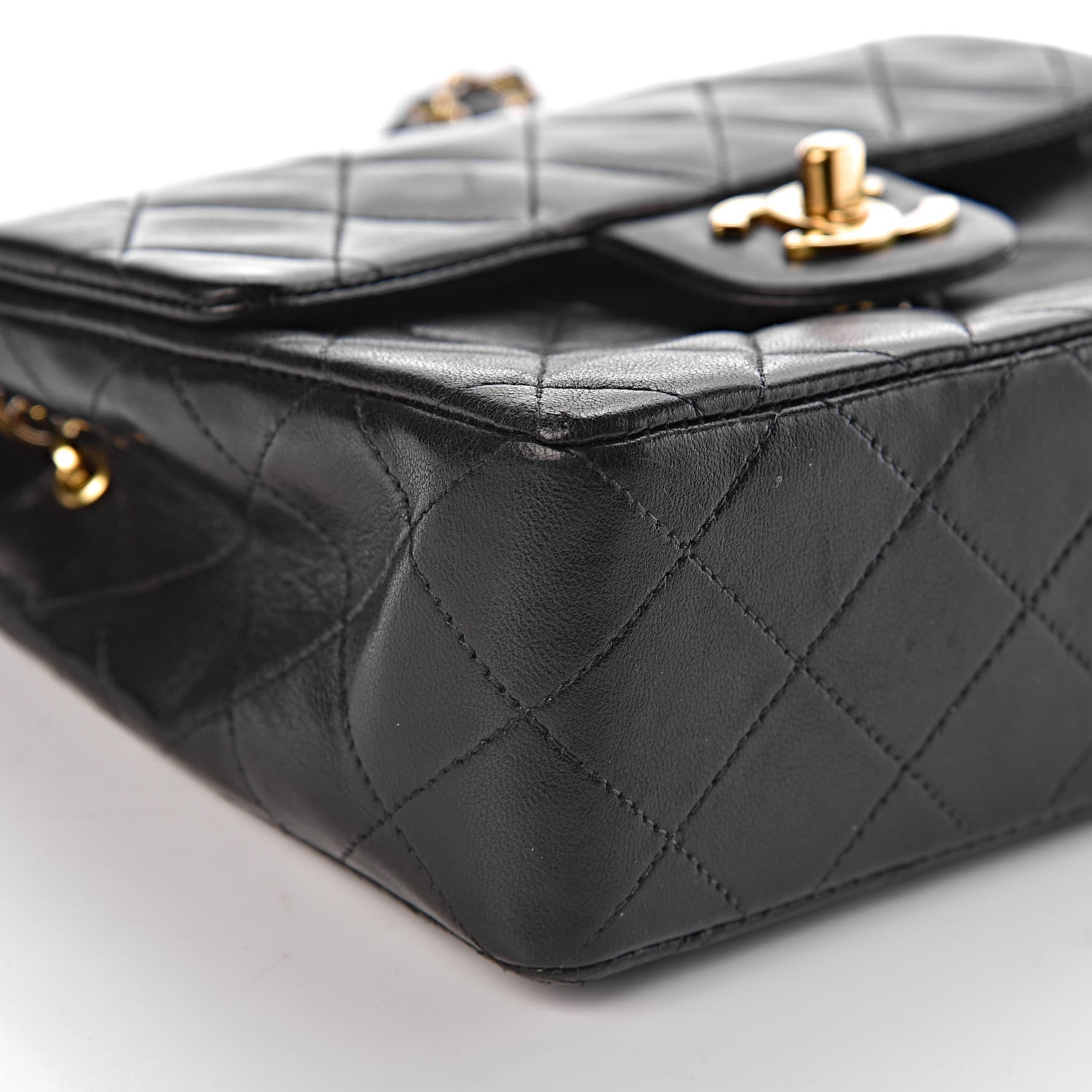Chanel Lambskin Quilted Mini Square Flap Black 9 of 11