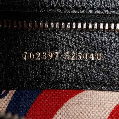 Gucci X ADIDAS Textured Dollar Calfskin Web Trefoil Logo Embossed Mini Bowling Bag Black Off White 7 of 11