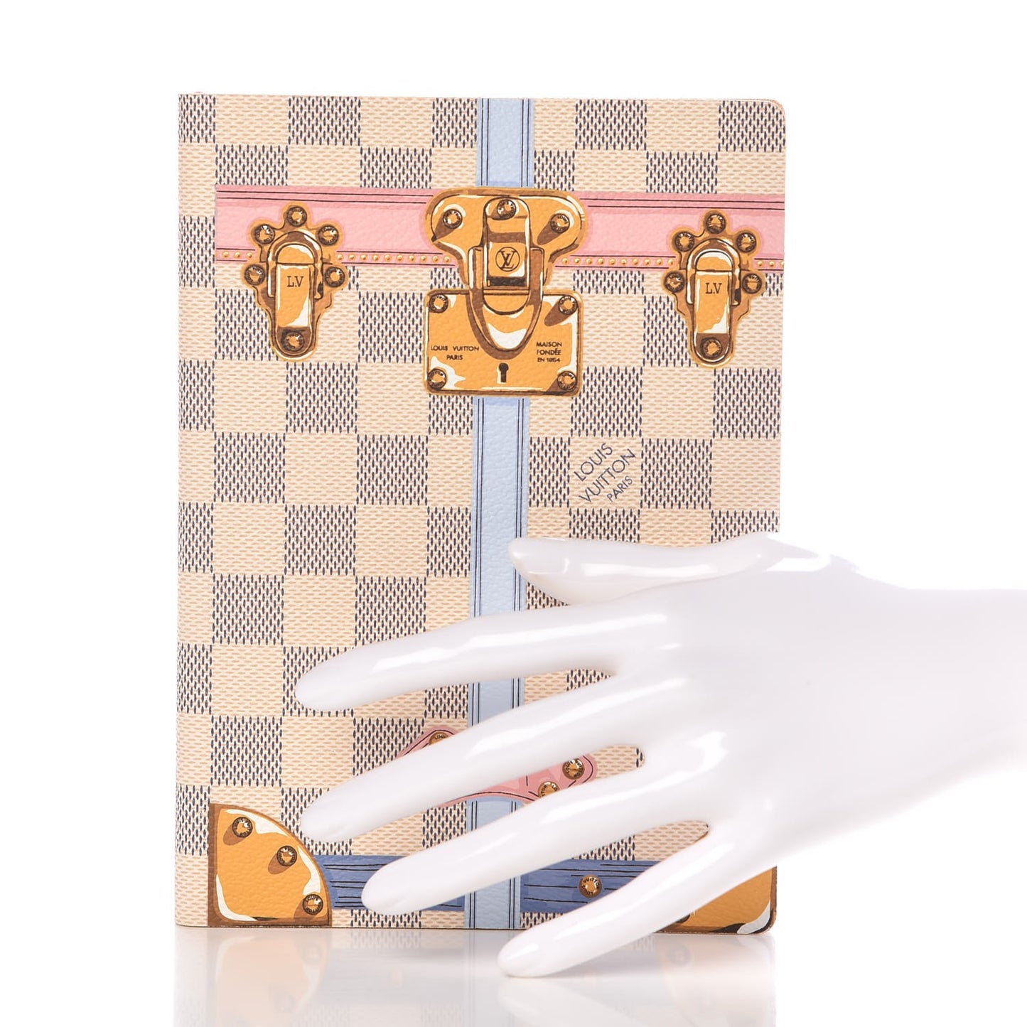 Damier Azur Summer Trunks Clemence Notebook MM