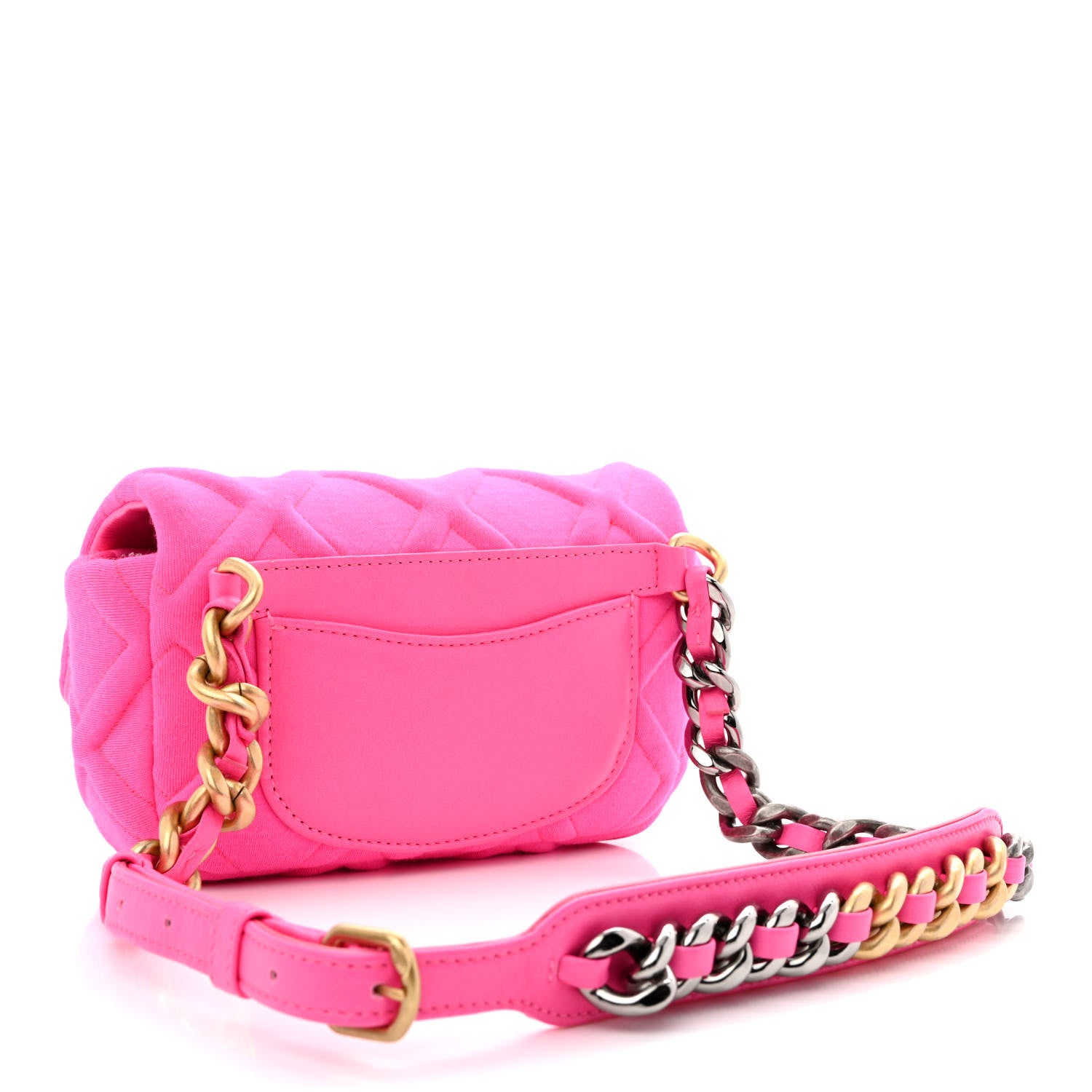 Chanel Jersey Quilted Chanel 19 Waist Bag Pink 3 of 14