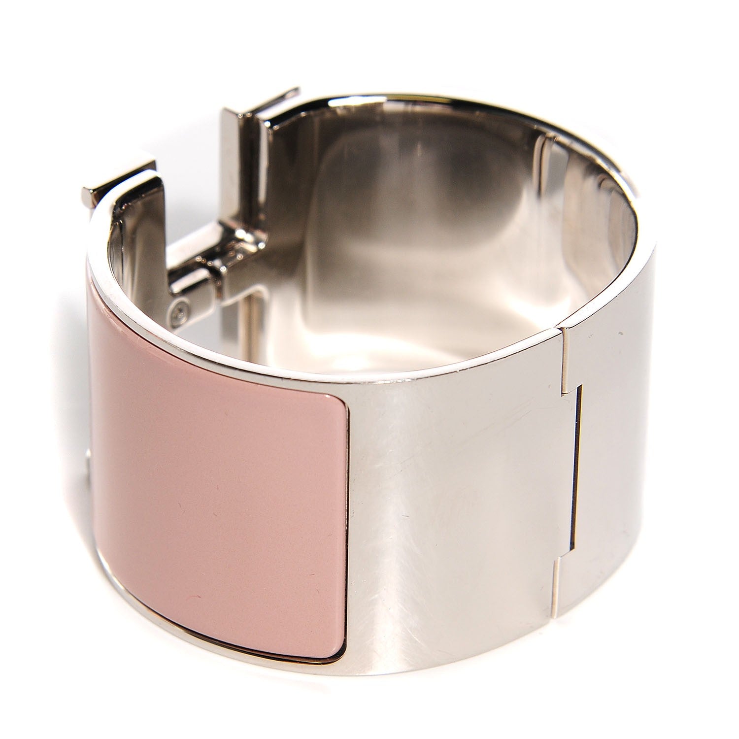Hermes Enamel Extra Wide Clic Clac H Bracelet GM Rose Poudre 3 of 6