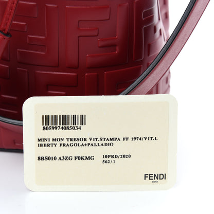 Fendi Vitello Liberty F is Fendi FF 1974 Embossed Mini Mon Tresor Bucket Bag Fragola 12 of 12