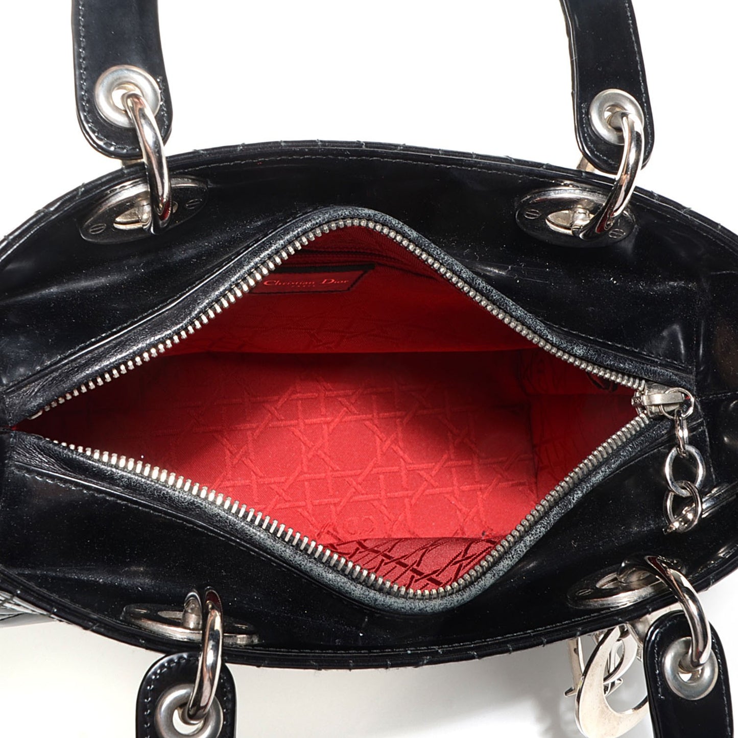 Patent Cannage Medium Lady Dior Black