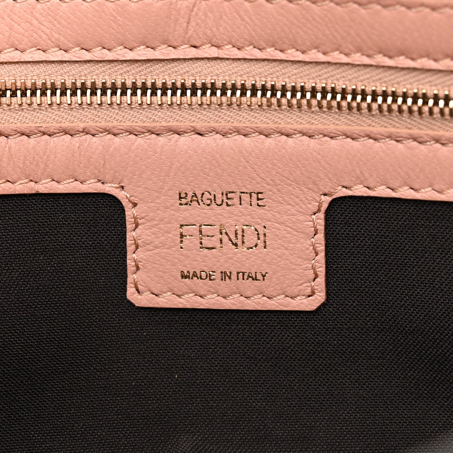 Fendi Nappa FF 1974 Embossed Baguette Rosa Bourbon 6 of 11