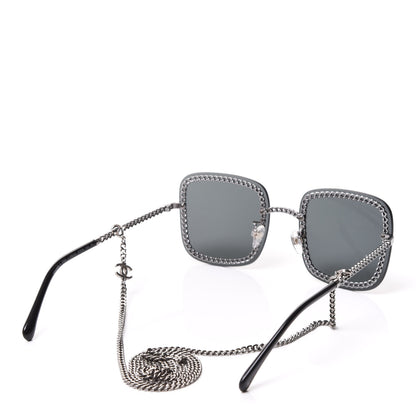 Chanel Square Removable Chain Sunglasses 4244 Grey 6 of 7