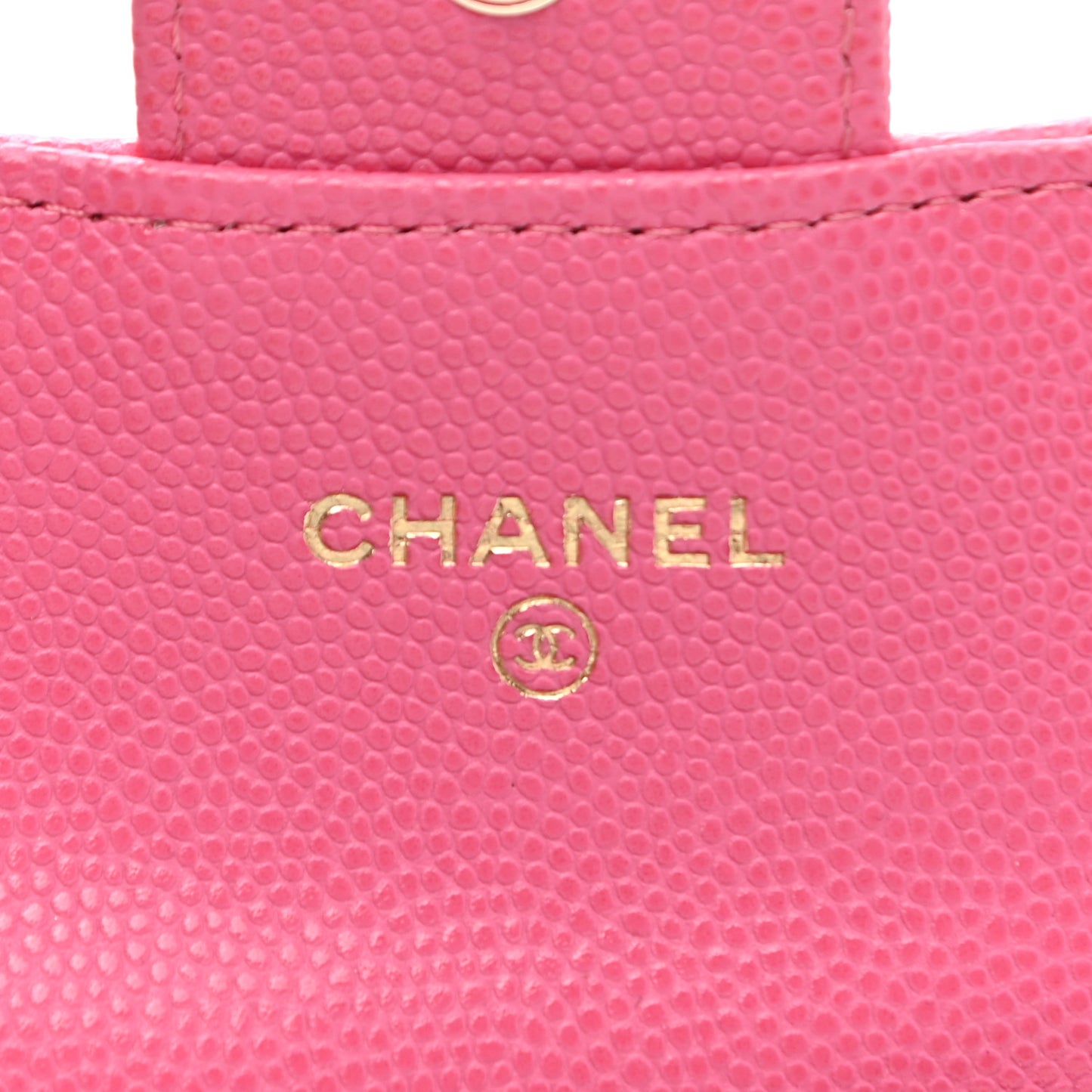 Caviar Quilted Flap Card Holder Wallet Pink