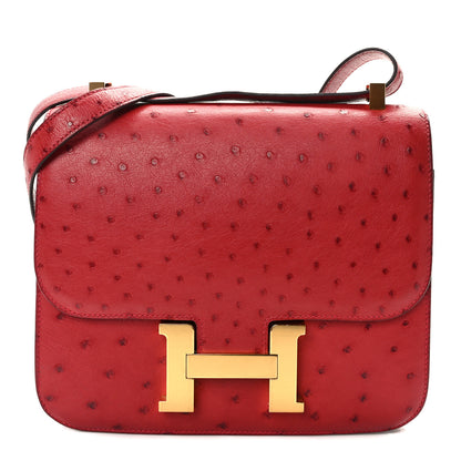 Hermes Ostrich Constance 24 Rouge Vif 1 of 16